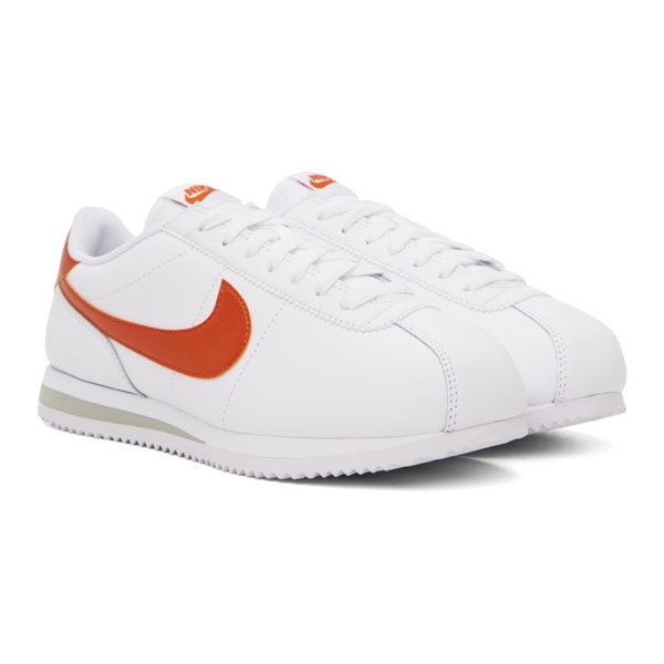 나이키 Nike White & Orange Cortez Sneakers 241011M237043