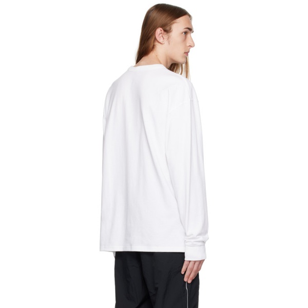 나이키 Nike White Embroidered Long Sleeve T-Shirt 241011M213023