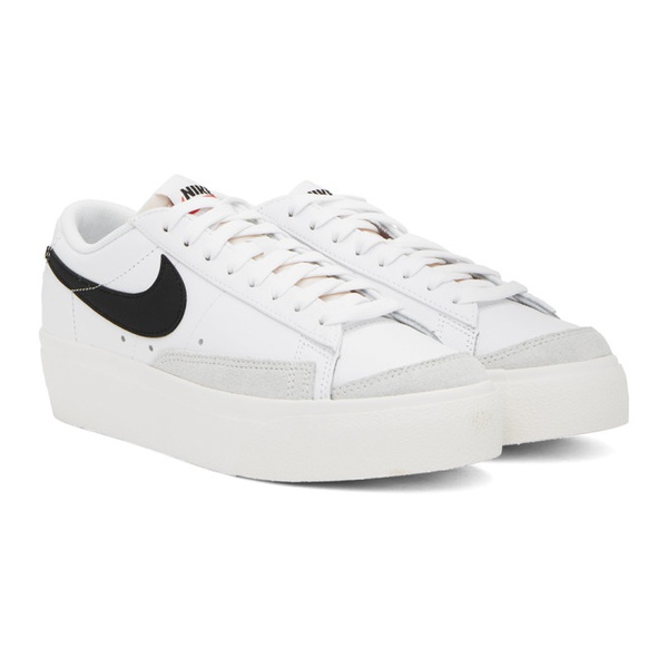 나이키 Nike White & Black Blazer Low Platform Sneakers 241011F128039