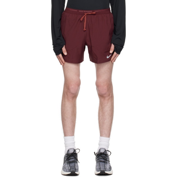 나이키 Nike Burgundy Brief-Lined Shorts 241011M193001