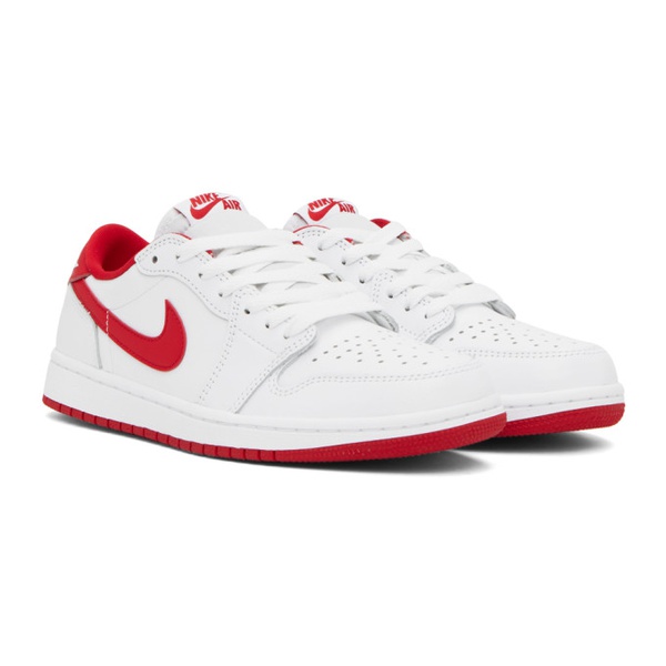 나이키 나이키 조던 Nike Jordan White & Red Air Jordan 1 Low OG Sneakers 241445M237005
