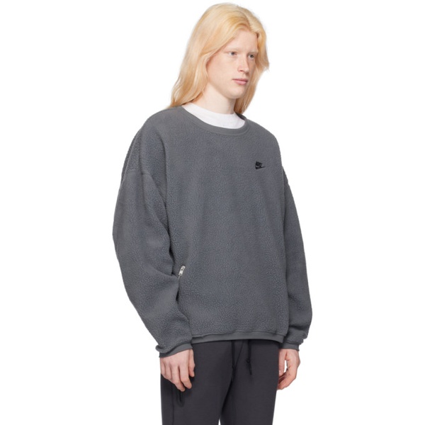 나이키 Nike Gray Embroidered Sweater 241011M204009