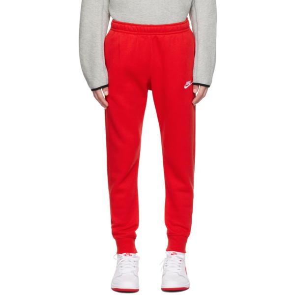 나이키 Nike Red Embroidered Sweatpants 241011M190023