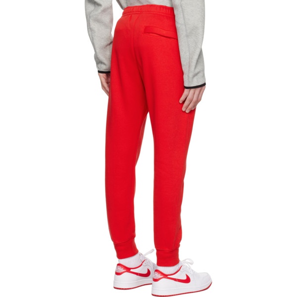 나이키 Nike Red Embroidered Sweatpants 241011M190023