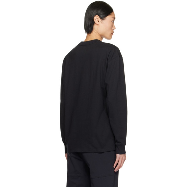 나이키 Nike Black Printed Long-Sleeve T-Shirt 241011M213000
