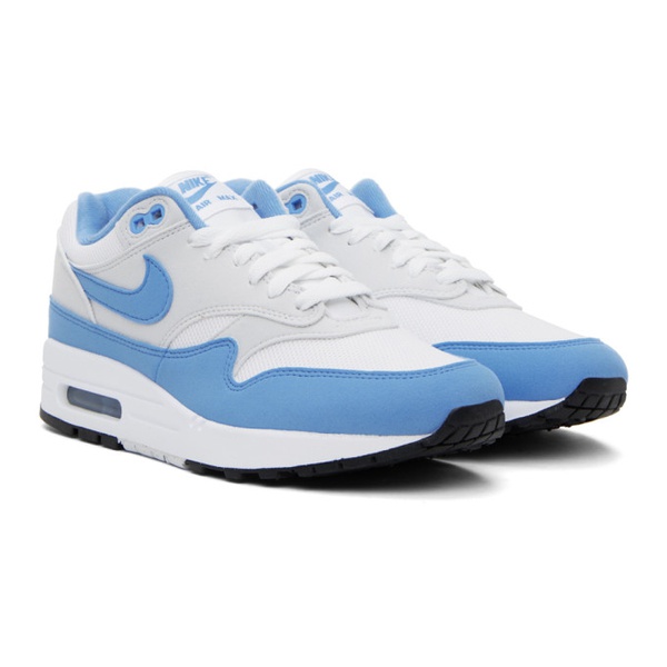나이키 Nike White & Blue Air Max 1 Sneakers 241011M237027