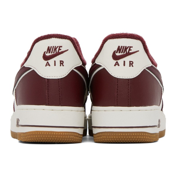나이키 Nike White & Burgundy Air Force 1 07 Sneakers 231011M237128