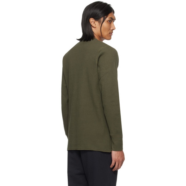 나이키 Nike Green Embroidered Long Sleeve T-Shirt 241011M213030