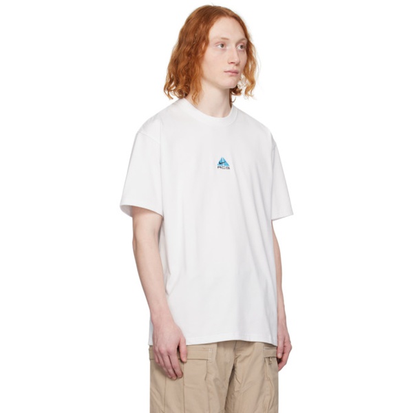 나이키 Nike White Embroidered T-Shirt 241011M213059