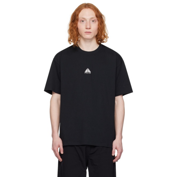 나이키 Nike Black Embroidered T-Shirt 241011M213060