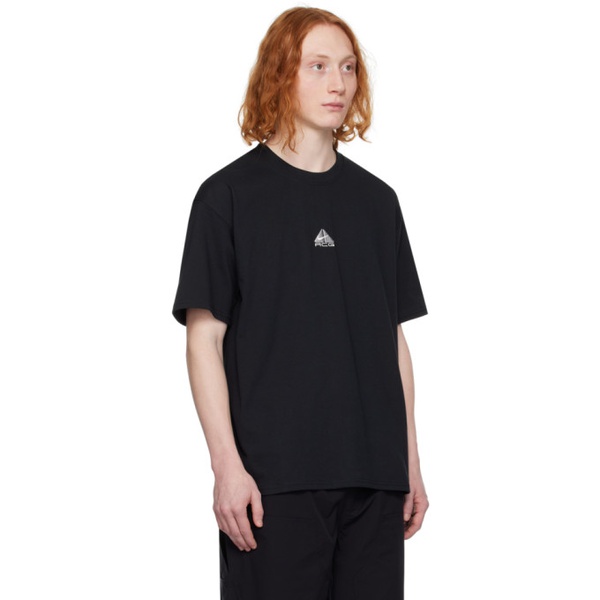 나이키 Nike Black Embroidered T-Shirt 241011M213060