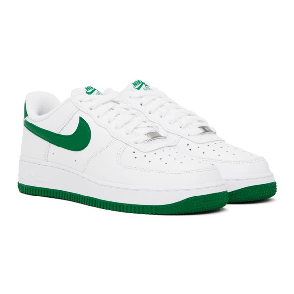 나이키 Nike White & Green Air Force 1 07 Sneakers 241011M237118