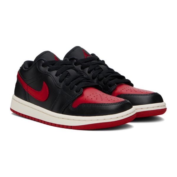 나이키 나이키 조던 Nike Jordan Black & Red Air Jordan 1 Low Sneakers 241445F128009