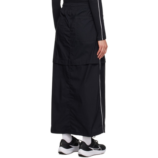 나이키 Nike Black Piping Maxi Skirt 241011F093000
