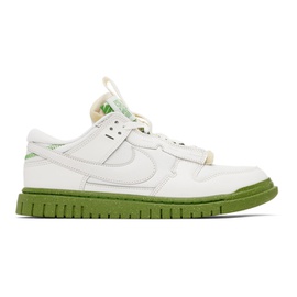 Nike White & Green Air Dunk Low Jumbo Sneakers 241011M237109