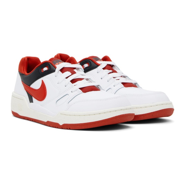 나이키 Nike White & Red Full Force Low Sneakers 242011M237063