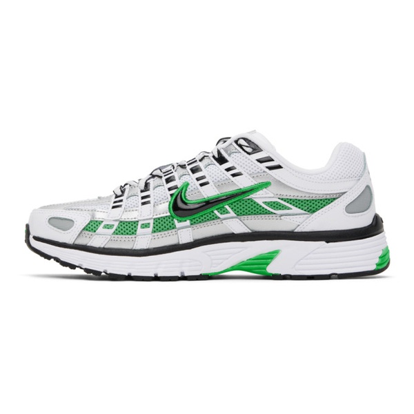 나이키 Nike White & Green P-6000 Sneakers 242011M237094