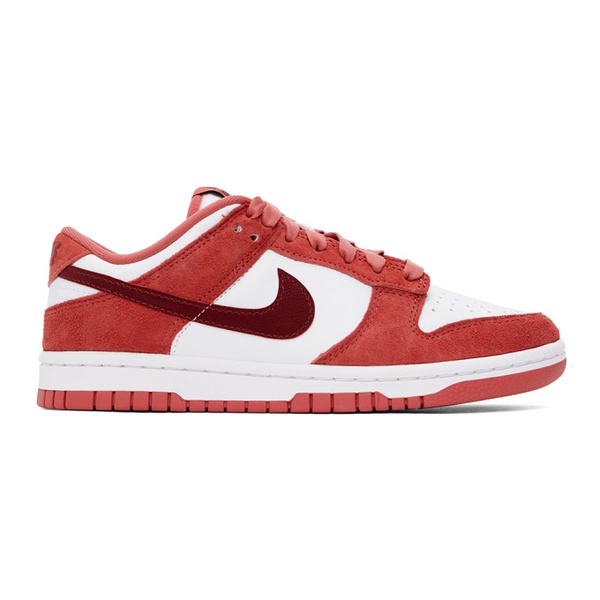나이키 Nike White & Red Dunk Low Valentines Day Sneakers 241011F128146