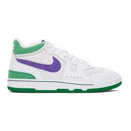 Nike White & Green Attack Sneakers 242011M236002