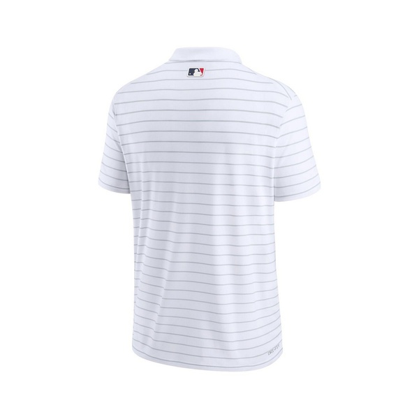 나이키 Nike Mens White Boston Red Sox Authentic Collection Victory Striped Performance Polo Shirt 16337318