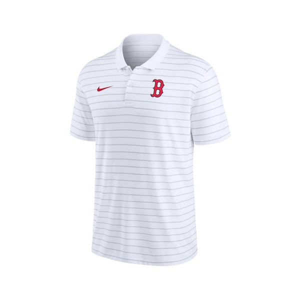 나이키 Nike Mens White Boston Red Sox Authentic Collection Victory Striped Performance Polo Shirt 16337318