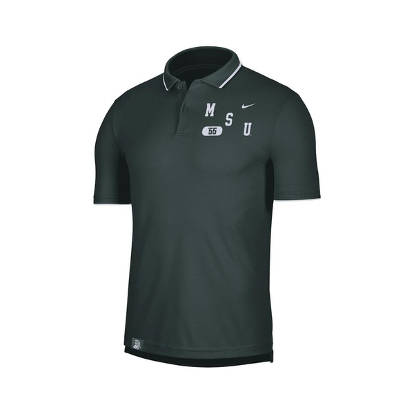 나이키 Nike Mens Green Michigan State Spartans Wordmark Performance Polo Shirt 15962752