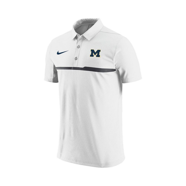 나이키 Nike Mens White Michigan Wolverines Coaches Performance Polo Shirt 16780232