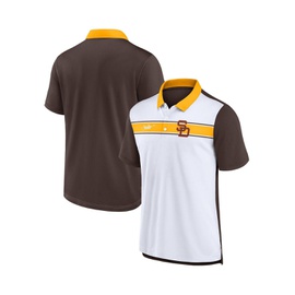 Nike Mens White Brown San Diego Padres Rewind Stripe Polo Shirt 16293774