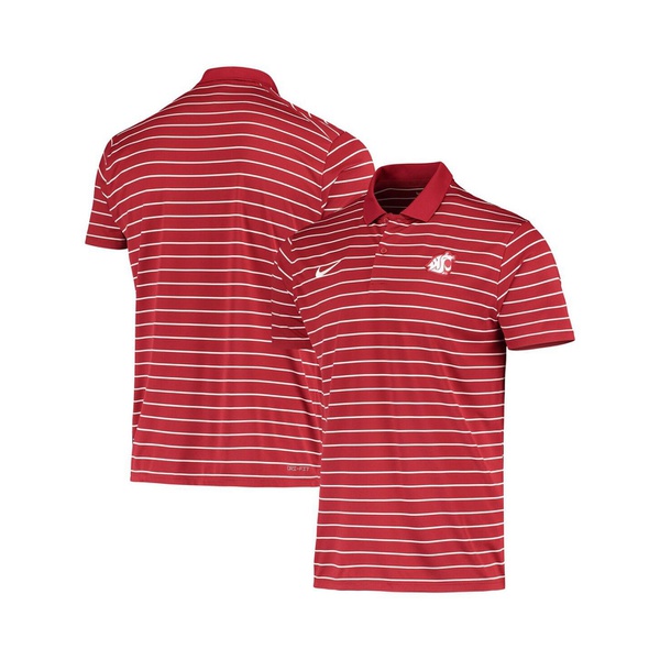나이키 Nike Mens Crimson Washington State Cougars Victory Stripe Performance Polo Shirt 16628497