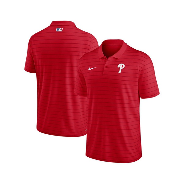 나이키 Nike Mens Red Philadelphia Phillies Authentic Collection Victory Striped Performance Polo Shirt 16219635