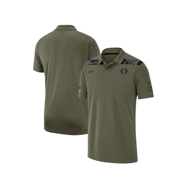 나이키 Nike Mens Olive Oregon Ducks 2023 Sideline Coaches Military-Inspired Pack Performance Polo Shirt 17461113