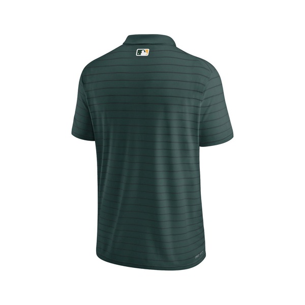 나이키 Nike Mens Green Oakland Athletics Authentic Collection Victory Striped Performance Polo Shirt 16428833