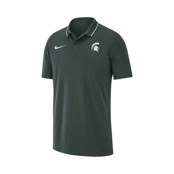 나이키 Nike Mens Green Michigan State Spartans Coaches Performance Polo Shirt 16193614