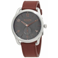 Nixon MEN'S C45 Leather Leather Grey Dial Watch A4652064