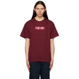 노아 Noah Burgundy Stack T-Shirt 231876M213015
