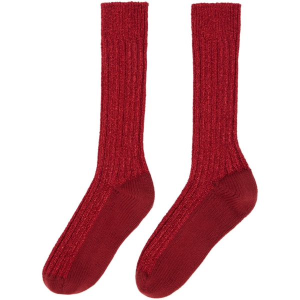  느와 케이 니노미야 Noir Kei Ninomiya Red Metallic Socks 232672F076001
