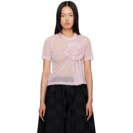 느와 케이 니노미야 Noir Kei Ninomiya Pink Check T-Shirt 231672F110011
