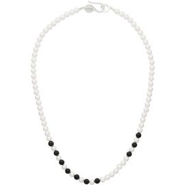 넘버링 Numbering White & Black #7733 Pearl Onyx Beads Necklace 241439F023038