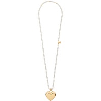 넘버링 Numbering White & Gold #5001 Heart Micro Bag Necklace 232439F023049