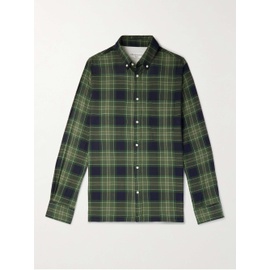 OFFICINE GEENEERALE Arsene Button-Down Collar Checked Cotton and Wool-Blend Shirt 1647597294397149