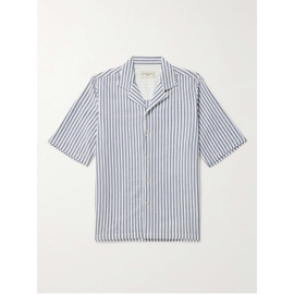 OFFICINE GEENEERALE Eren Camp-Collar Striped Cotton-Blend Seersucker Shirt 1647597323989388