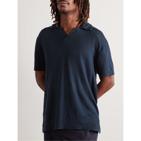  OFFICINE GEENEERALE Simon Garment-Dyed Linen-Blend Polo Shirt 1647597327860093