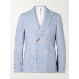 OLIVER SPENCER Double-Breasted Linen Suit Jacket 1647597307683189
