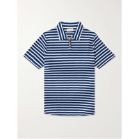 OLIVER SPENCER Hawthorn Striped Waffle-Knit Stretch-Cotton and Modal-Blend Polo Shirt 1647597307683231
