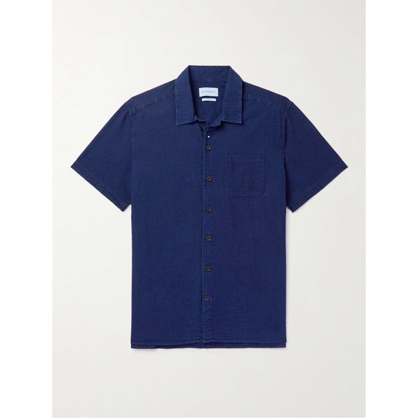  OLIVER SPENCER Riviera Indigo-Dyed Cotton-Seersucker Shirt 1647597320486768