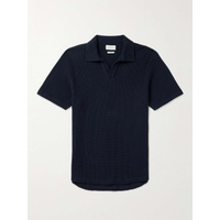 OLIVER SPENCER Austell Waffle-Knit Organic Cotton-Blend Polo Shirt 1647597327819536