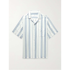 ONIA Air Convertible-Collar Striped Woven Shirt 42247633208951069