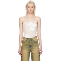 OPEN YY 오프화이트 Off-White Flower Applique Camisole 241731F111005