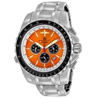 Oceanaut MEN'S Aviador Pilot Chronograph Stainless Steel Orange Dial Watch OC0116