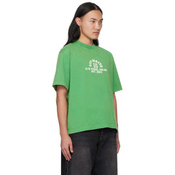 오프화이트 Off-White Green Printed T-Shirt 241607M213020